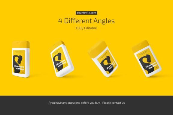Plastic Shampoo Bottle Mockup Set