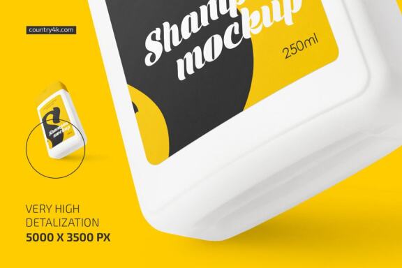 Plastic Shampoo Bottle Mockup Set