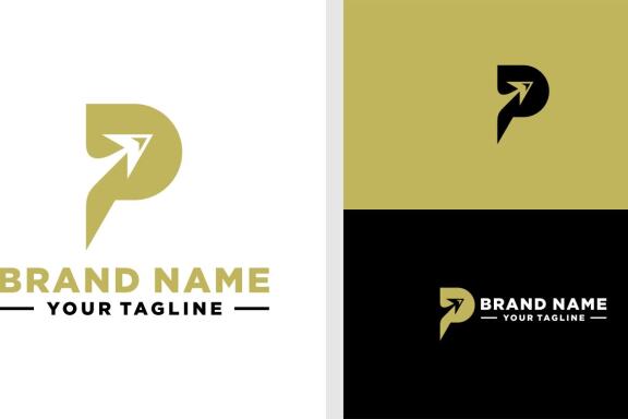 LETTER P LOGO ARROW EDITABLE