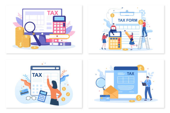 20 Tax form Flat Design Illustration