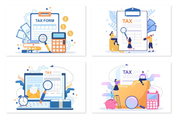 20 Tax form Flat Design Illustration
