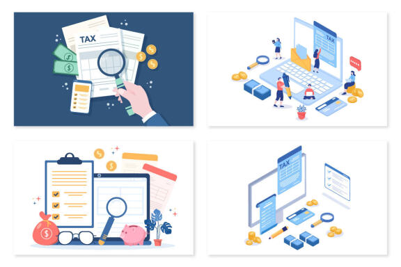 20 Tax form Flat Design Illustration