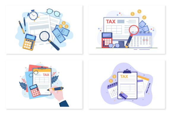 20 Tax form Flat Design Illustration