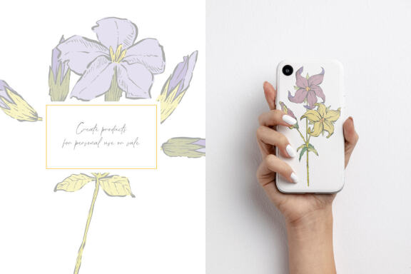Hand Drawn Flowers Vector Illustrations Vol. 1