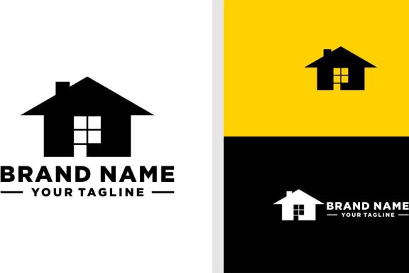 LETTER P LOGO HOME WINDOW EDITABLE