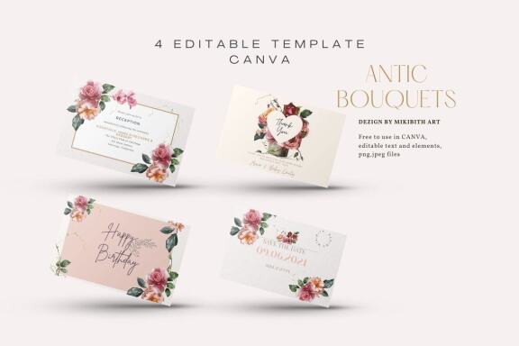Canva Bohemian templates and cards
