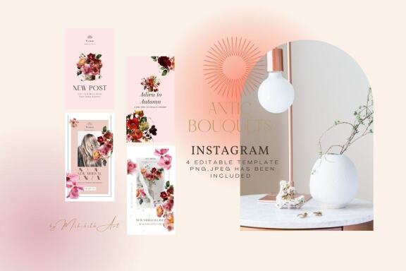Canva Bohemian templates and cards
