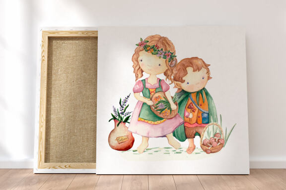 Fairy tale characters, Watercolor Clipart