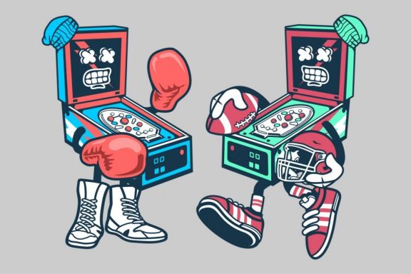 6 Pinball Cartoon Character