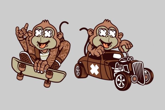 5 Monkey Cartoon Character