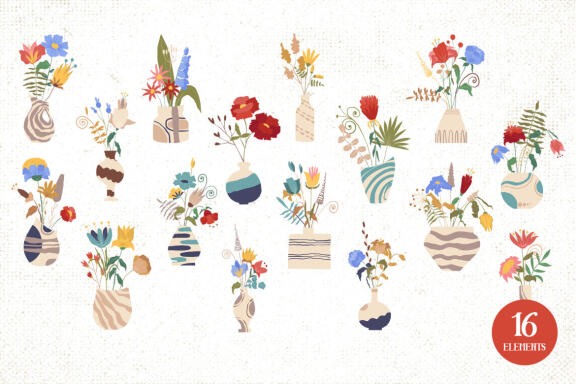 Hand Drawn Flowers Vector Illustrations Vol. 2