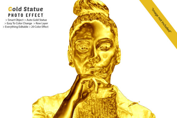 Gold Statue Photo Effect