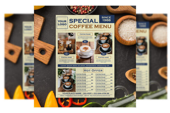 Coffee flyer menu