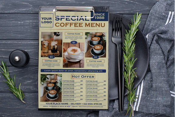 Coffee flyer menu