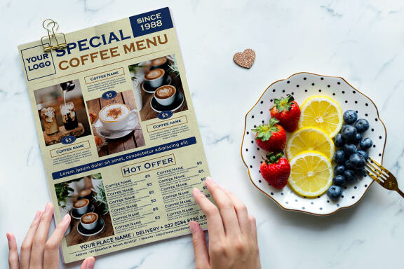Coffee flyer menu