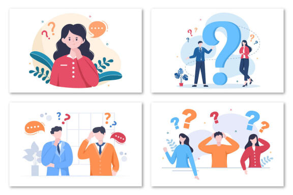 15 People Thinking Problem Solving Illustration