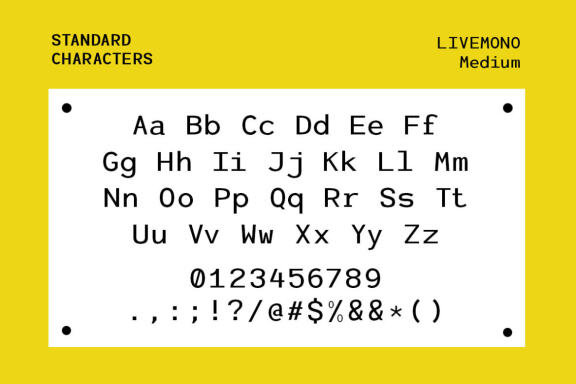 Livemono - A Monospaced Sans Serif