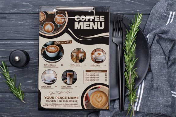 Coffee flyer menu