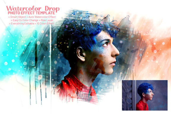 Water Drop Photo Effect FREE Template