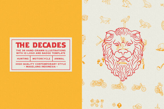 Decades - Illustration Logo & Badge