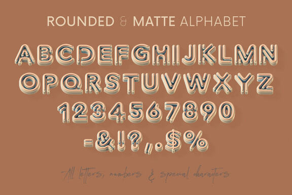 Rounded & Matte - 3D Lettering