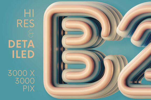 Rounded & Matte - 3D Lettering