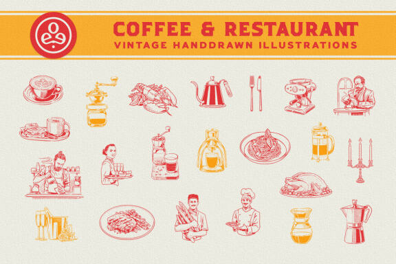 Coffee & Restaurant - Illustrations