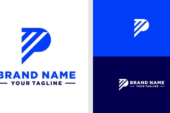 LETTER P LOGO GRAPHIC CHART EDITABLE