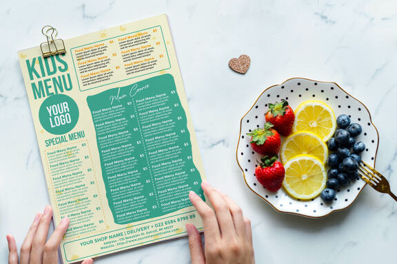 Kids menu flyer