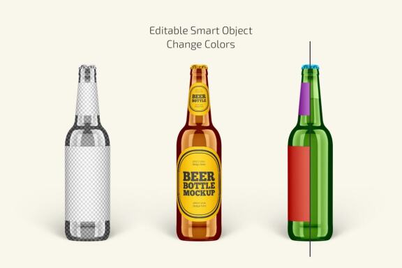 Beer Bottle Mockup Set
