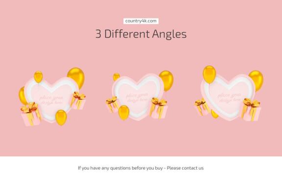 Heart Photo Frame Mockup Set