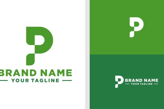 LETTER P LOGO LEAF EDITABLE