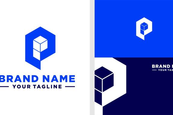 LETTER P LOGO HEXAGONAL TECHNOLOGY EDITABLE
