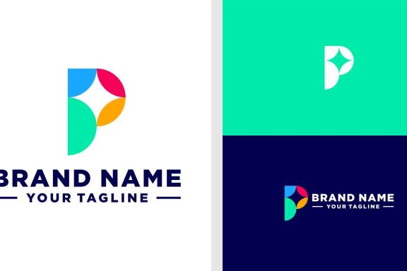 LETTER P LOGO SIMPLE MODERN EDITABLE