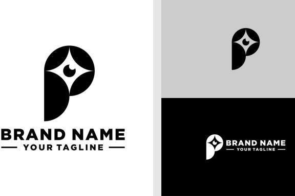 LETTER P LOGO EYE EDITABLE
