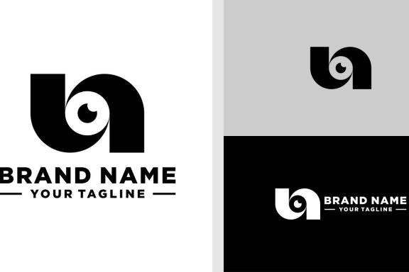 LETTER N LOGO EYE NEGATIVE SPACE EDITABLE