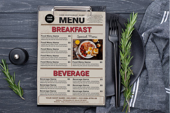 Breakfast Menu FREE Template