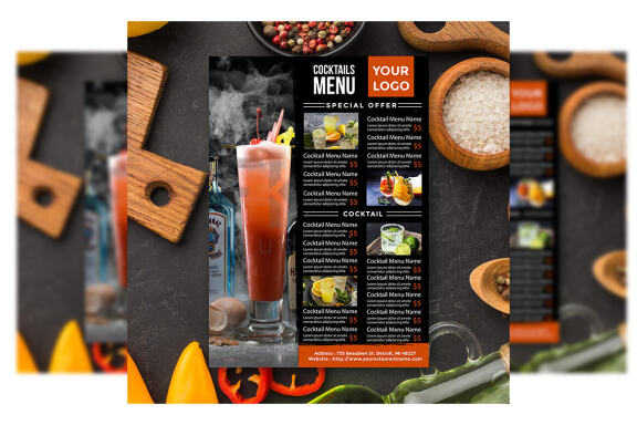 Cocktails Menu flyer 