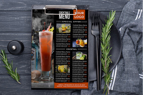 Cocktails Menu flyer 