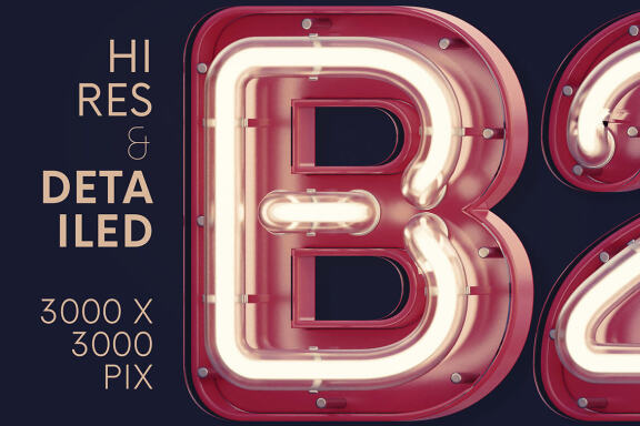 Neon & Matte - 3D Lettering