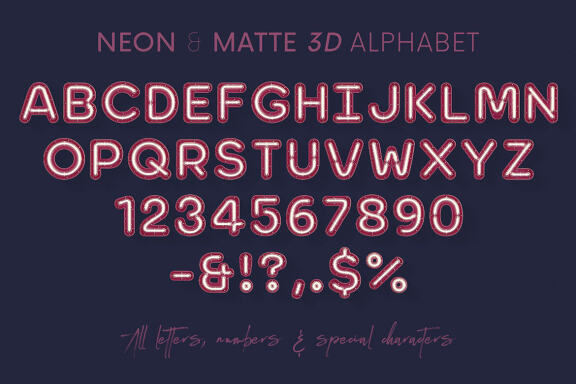Neon & Matte - 3D Lettering