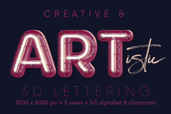 Neon & Matte - 3D Lettering