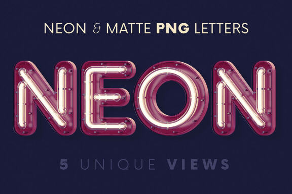 Neon & Matte - 3D Lettering