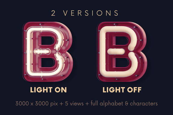 Neon & Matte - 3D Lettering
