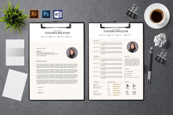 Minimalist CV Resume Template Accounting