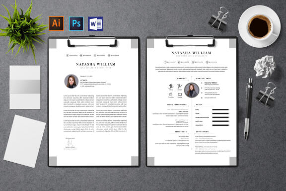 Minimalist CV Resume Template Web Design Programmer