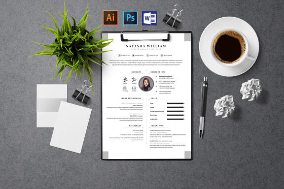 Minimalist CV Resume Template Web Design Programmer