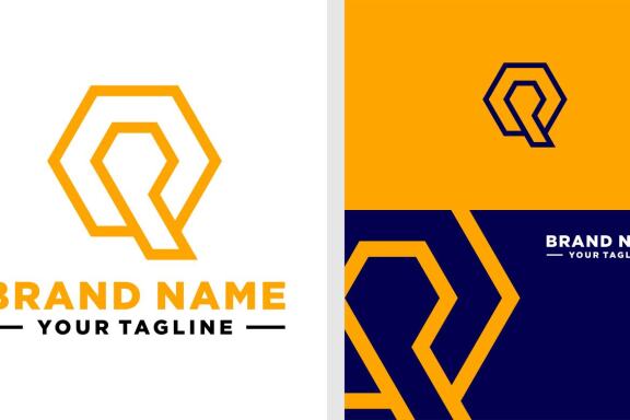 LETTER Q LOGO HEXAGONAL LINE EDITABLE