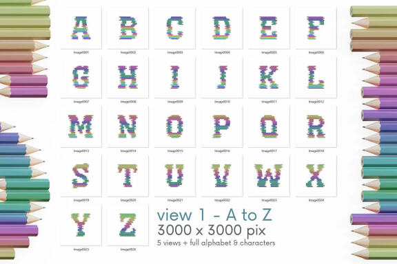 Color Pencils - 3D Lettering