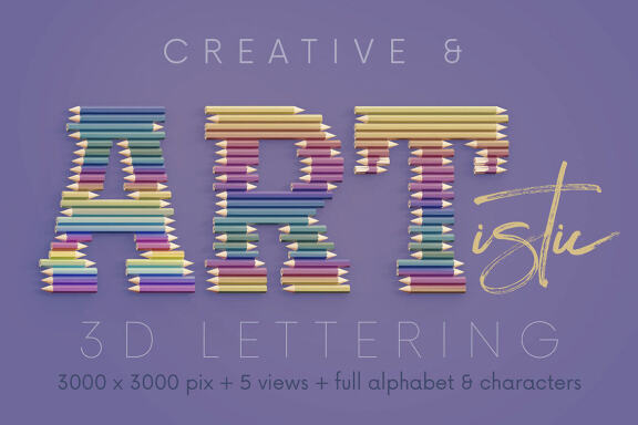 Color Pencils - 3D Lettering